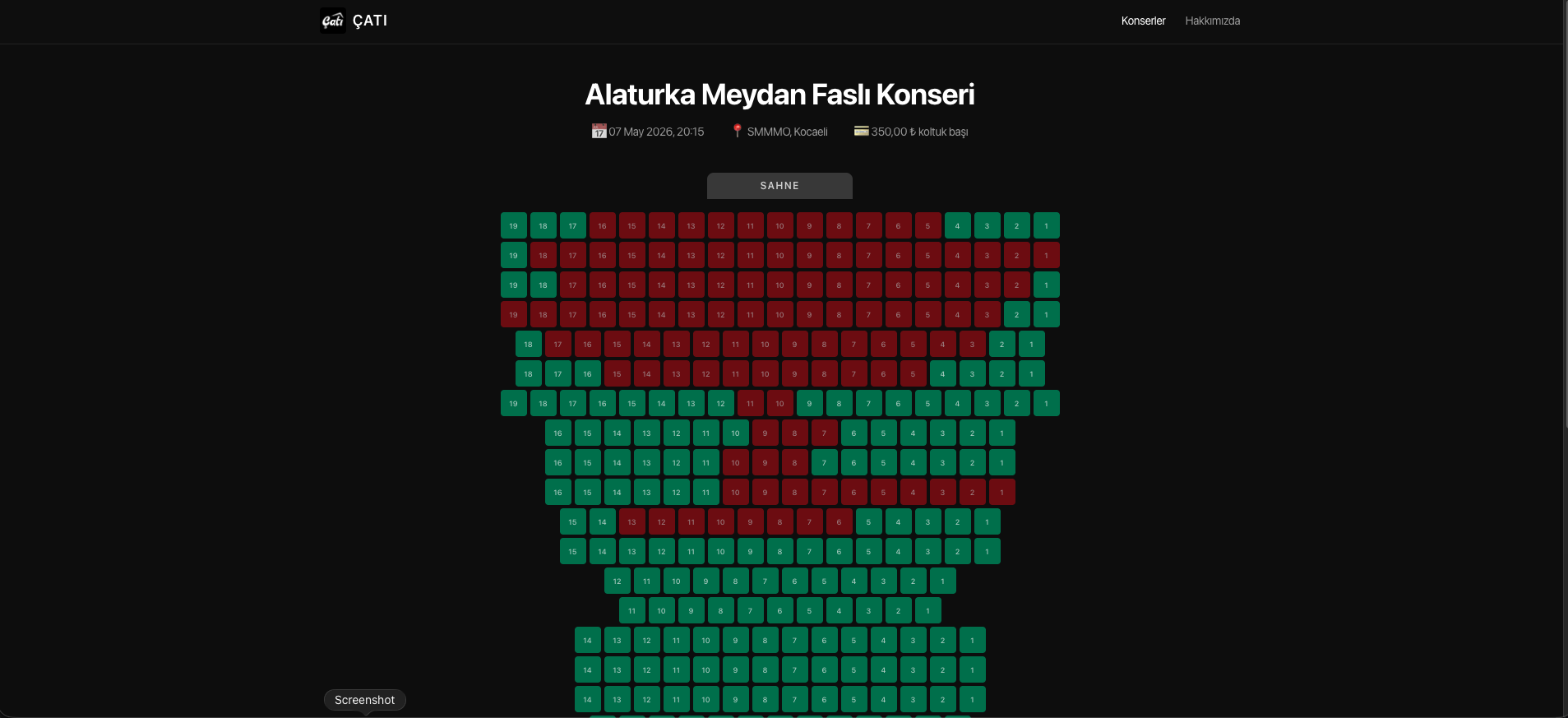ÇATI Müzik Konser Rezervasyon Sistemi